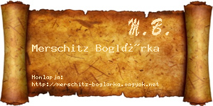 Merschitz Boglárka névjegykártya